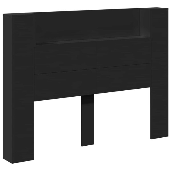 vidaXL Tête de lit Noir 140 x 16 5 x 103 5 cm Bois d'ingénierie
