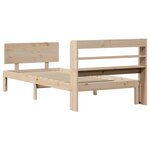 vidaXL Cadre de lit avec tête de lit 75x190 cm bois de pin massif