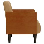 vidaXL Fauteuil avec accoudoirs marron 55 cm velours