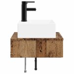 vidaXL Basin de lavage mural Bois ancien 40 x 41 x 39 cm