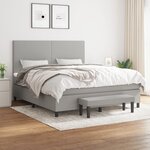 vidaXL Sommier à lattes de lit avec matelas Gris clair 160x200cm Tissu