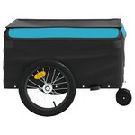 vidaXL Remorque de vélo noir et bleu 45 kg fer