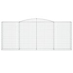 vidaXL Paniers à gabions arqués 3 Pièces 400x50x160/180 cm fer galvanisé