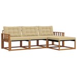 vidaXL Ensemble de canapés d'extérieur 4 pc Naturel et Beige