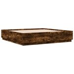 vidaXL Cadre de lit avec lumières LED chêne fumé 180x200 cm