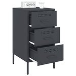 vidaXL Table de chevet anthracite 36x39x68 cm acier laminé à froid