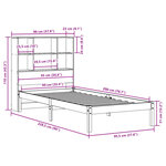 vidaXL Lit bibliothèque sans matelas cire marron 90x200 cm pin massif