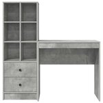 vidaXL Bureau avec rangement 2 Pièces Gris béton 80 x 40 x 76 cm