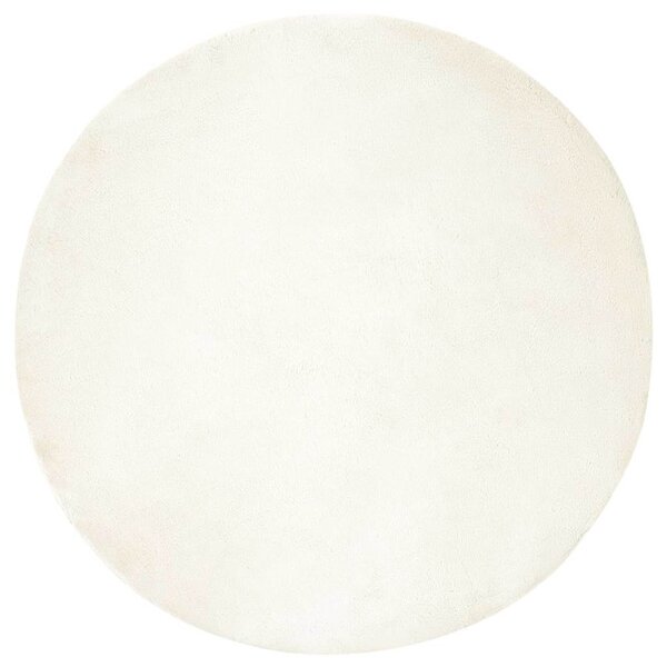 vidaXL Tapis en Fourrure Synthétique de Lapin Blanc Ø 200 cm Polyester