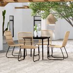 vidaXL Ensemble à manger de jardin 5 Pièces Chêne