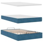 vidaXL Lit ottoman avec matelas et LED bleu foncé 90x200cm velours