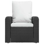 vidaXL Fauteuil inclinable de jardin avec coussins noir résine tressée