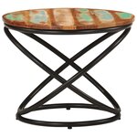 vidaXL Table basse Ø50x40 cm bois de récupération massif et acier