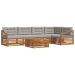 vidaXL Ensemble de canapés d'extérieur 6 pc Gris Naturel et Clair