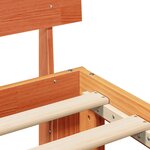 vidaXL Cadre de lit avec tête de lit marron ciré 200x200 cm en bois de pin massif
