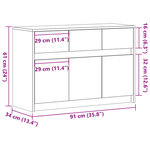 vidaXL Meuble TV avec LED noir 91x34x61 cm bois d'ingénierie