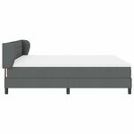 vidaXL Lit à ressorts avec matelas Gris foncé 180 x 200 cm tissu