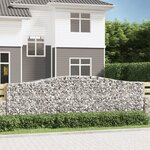 vidaXL Paniers à gabions arqués 2 Pièces 400x50x120/140 cm Fer galvanisé