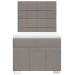 vidaXL Sommier à lattes de lit avec matelas Taupe 90x200 cm Tissu