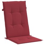 vidaXL Coussins de chaise de jardin à dossier haut lot de 4 bordeaux