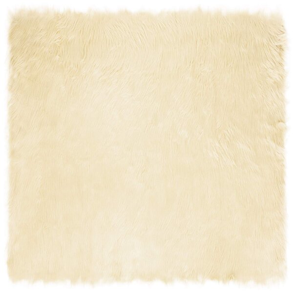 vidaXL Tapis en fausse Tafalla Crème 160 x 160 cm Polyester