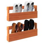 vidaXL Étagères à chaussures murales 2 Pièces cire marron 59x8 5x23 5 cm