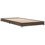 vidaXL Cadre de lit chêne marron 75x190 cm bois d'ingénierie et métal