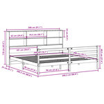 vidaXL Lit bibliothèque sans matelas 200x200 cm bois massif de pin