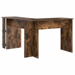 vidaXL Bureau d'angle Chêne fumé 140 x 113 5 x 75 cm Bois d'ingénierie