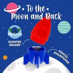 Legami PSROK0001 - Taille-crayon avec gomme - To The Moon And Back