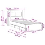 vidaXL Cadre de lit avec rangement Gris béton 80 x 200 cm
