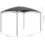 Vidaxl belvédère 3x4x2 65 m anthracite 180 g/m²