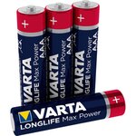 Blister de 4 piles 'max tech' (aaa/lr3) varta