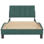 vidaXL Cadre de lit avec tête de lit Vert foncé 100x200 cm Velours