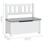vidaXL Banc de rangement pour enfants Blanc et gris 60x30x55 cm MDF