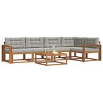 vidaXL Ensemble de canapés d'extérieur 6 Pièces Naturel et gris clair