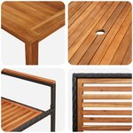 Ensemble de Salle à Manger de Jardin vidaXL 7 Pièces Noir Rattan Poly Acacia