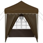 vidaXL Tente de fête pop-up 195 x 195 x 245 cm Taupe Tissu Oxford