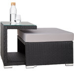 Tectake Canapé de jardin SAINT MARIN modulable - noir