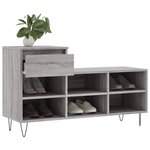 vidaXL Armoire à chaussures Sonoma gris 102x36x60 cm Bois d'ingénierie
