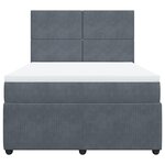 vidaXL Sommier à lattes de lit et matelas Gris foncé 140x200cm Velours
