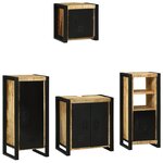 vidaXL Ensemble de mobilier de salle de bain avec étagère avec stockage avec porte 4 Pièces