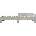 vidaXL Cadre de lit sans matelas gris béton 75x190cm bois d'ingénierie
