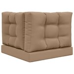 vidaXL Coussin de canapé d'extérieur 3 Pièces Taupe Polyester