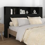 vidaXL Armoire de tête de lit Noir 160x18 5x104 5 cm