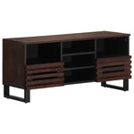 vidaXL Meuble TV marron 100x34x46 cm bois massif manguier