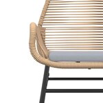 vidaXL Ensemble à manger jardin coussins 3Pièces marron poly rotin verre