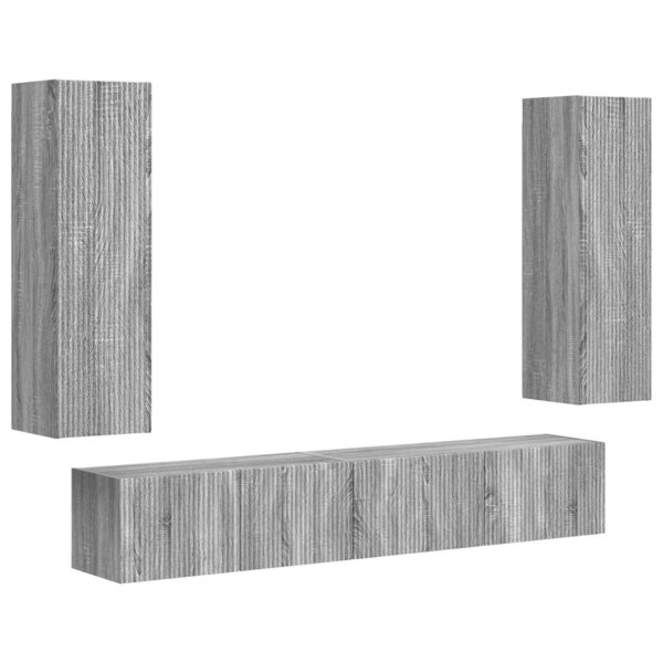 vidaXL Ensemble meuble TV 3 Pièces Gris Sonoma Bois d'ingénierie