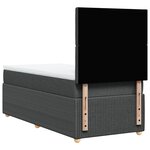 vidaXL Sommier à lattes de lit avec matelas Gris foncé 90x200 cm Tissu