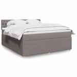 vidaXL Sommier à lattes de lit avec matelas Taupe 180x200 cm Tissu